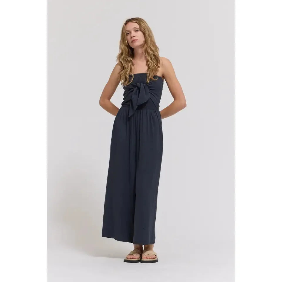 JUMPSUIT | TIE FRONT JUMPSUIT-Bottoms-GRADE AND GATHER-Coriander