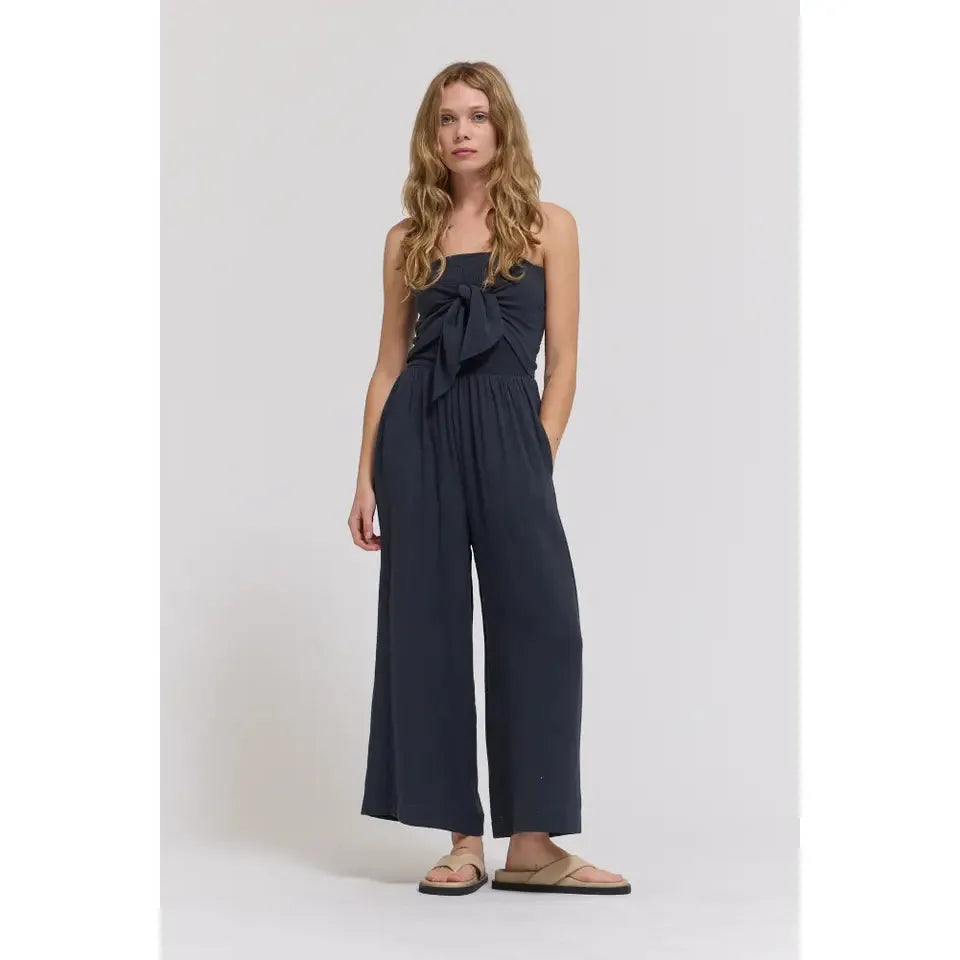 JUMPSUIT | TIE FRONT JUMPSUIT-Bottoms-GRADE AND GATHER-Coriander