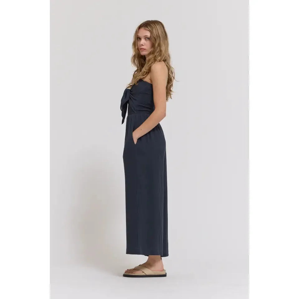 JUMPSUIT | TIE FRONT JUMPSUIT-Bottoms-GRADE AND GATHER-Coriander