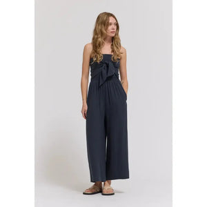 JUMPSUIT | TIE FRONT JUMPSUIT-Bottoms-GRADE AND GATHER-MEDIUM-MIDNIGHT-Coriander