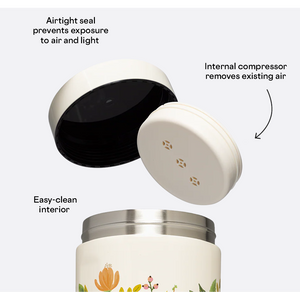 KEEP FRESH 12OZ CANISTER | GARDEN PARTY CREAM-Food Storage-CORKCICLE-Coriander