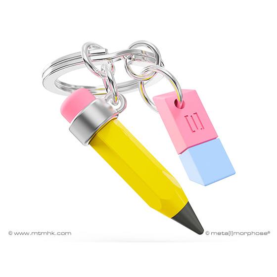 KEYCHAIN | PENCIL AND ERASER-Accessories-METALMORPHOSE-Coriander