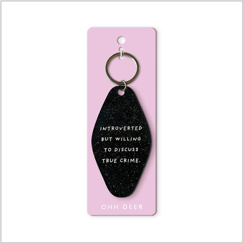 KEYRING | WILLING TO DISCUSS TRUE CRIME-Accessories-OHH DEER-Coriander
