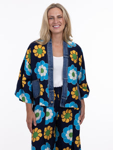 KIMONO CARDIGAN | FLOWER POWER-Jackets & Sweaters-SHANNON PASSERO-ONE-FLOWER POWER-Coriander