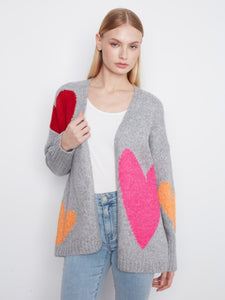 KNIT CARDIGAN | HEARTS-Uncategorised-CHARLIE B-Coriander