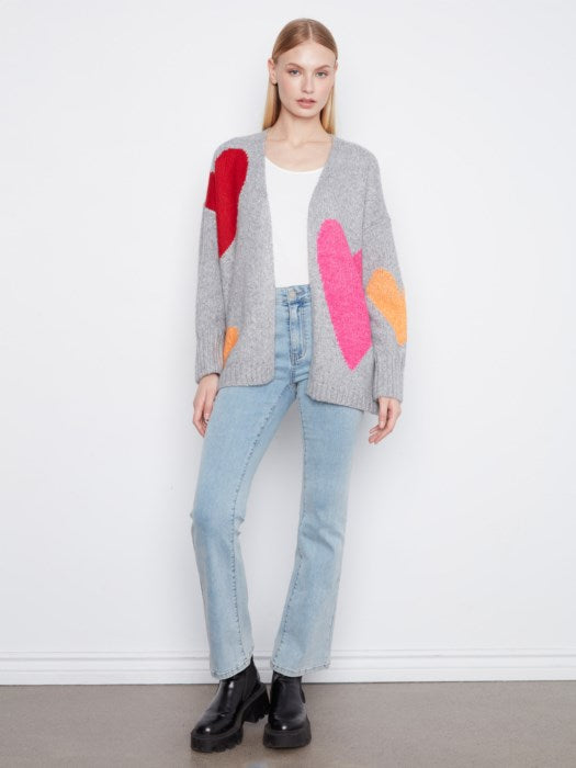 KNIT CARDIGAN | HEARTS-Uncategorised-CHARLIE B-Coriander