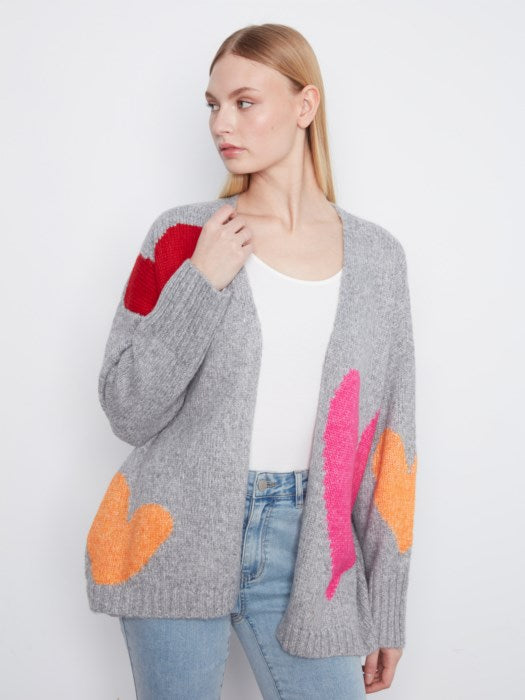 KNIT CARDIGAN | HEARTS-Uncategorised-CHARLIE B-Coriander