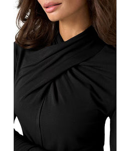 KNIT TOP | WRAP NECK-Top-LIVERPOOL-Coriander