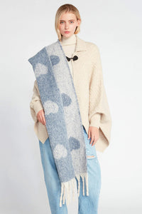 KNITTED HEART TASSEL SCARF-Scarves & Wraps-LOOK BY M-DENIM-Coriander