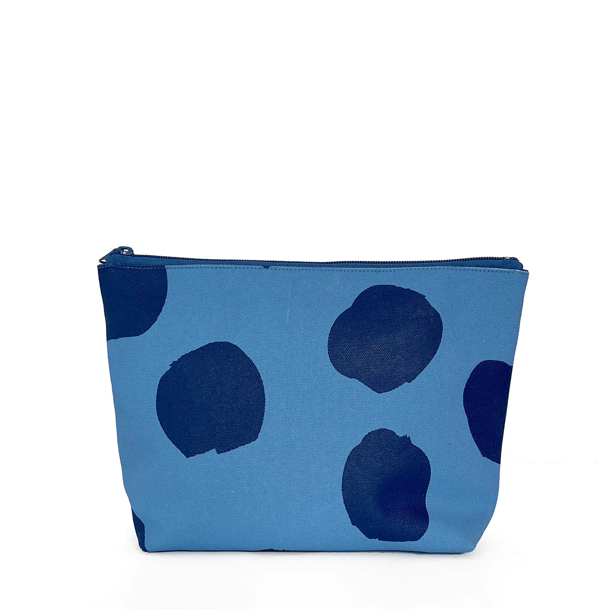 LARGE BIG SMUDGE DOT TRAVEL POUCH - INDIGO/PERI-Case-SEE DESIGN-Coriander