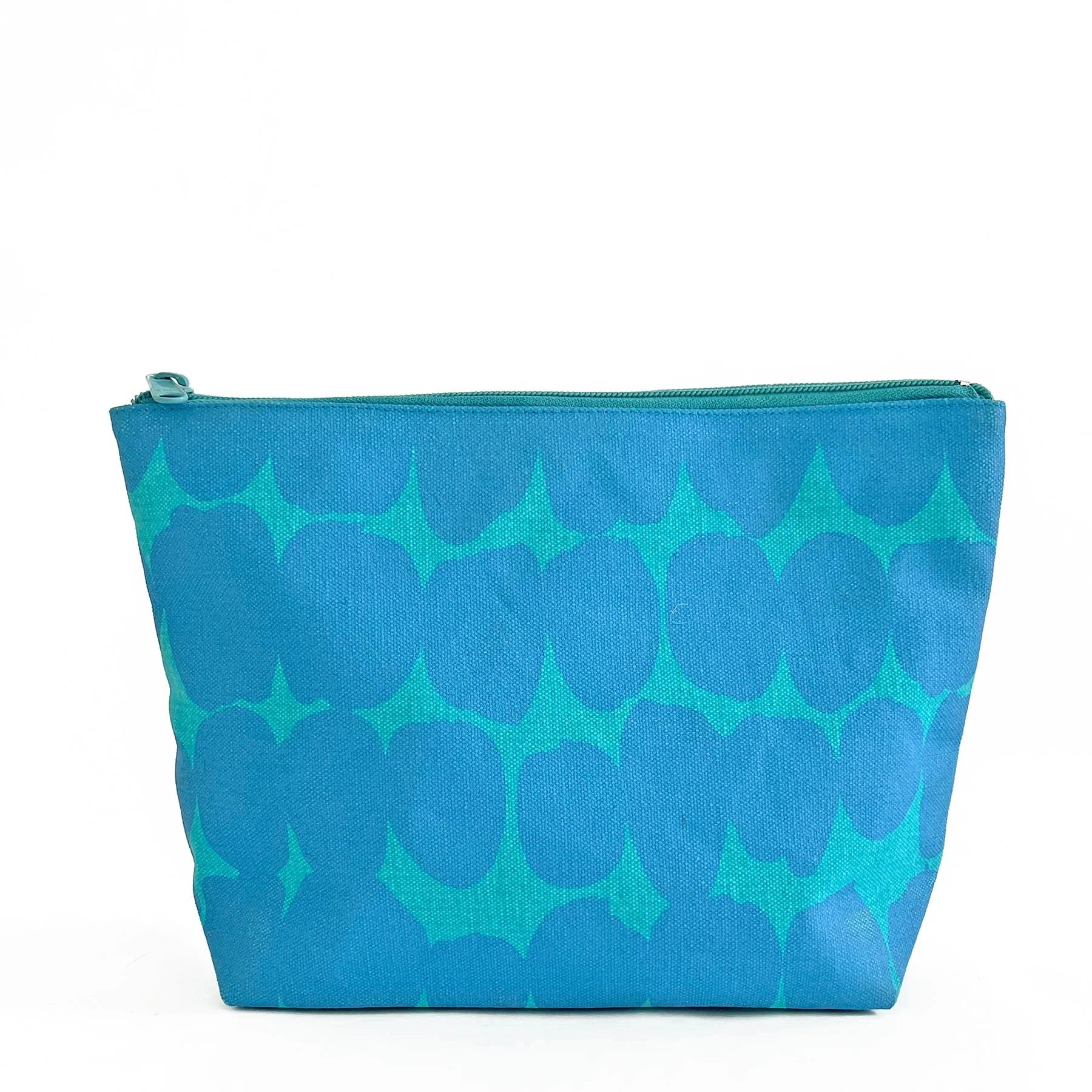 LARGE BIG SMUDGE DOT TRAVEL POUCH - PERI/AQUA-Case-SEE DESIGN-Coriander