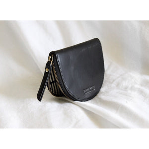 LAURA COIN PURSE | BLACK CLASSIC LEATHER-Bags & Wallets-OH MY BAG-Coriander