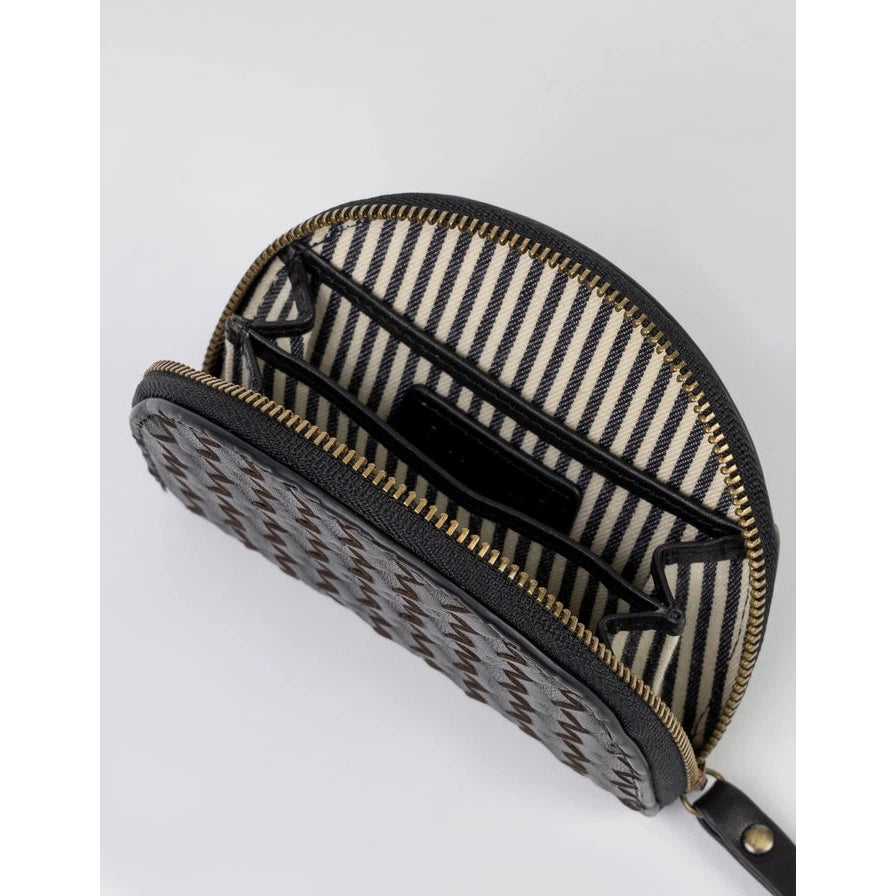 LAURA COIN PURSE | BLACK WOVEN CLASSIC-Bags & Wallets-OH MY BAG-Coriander