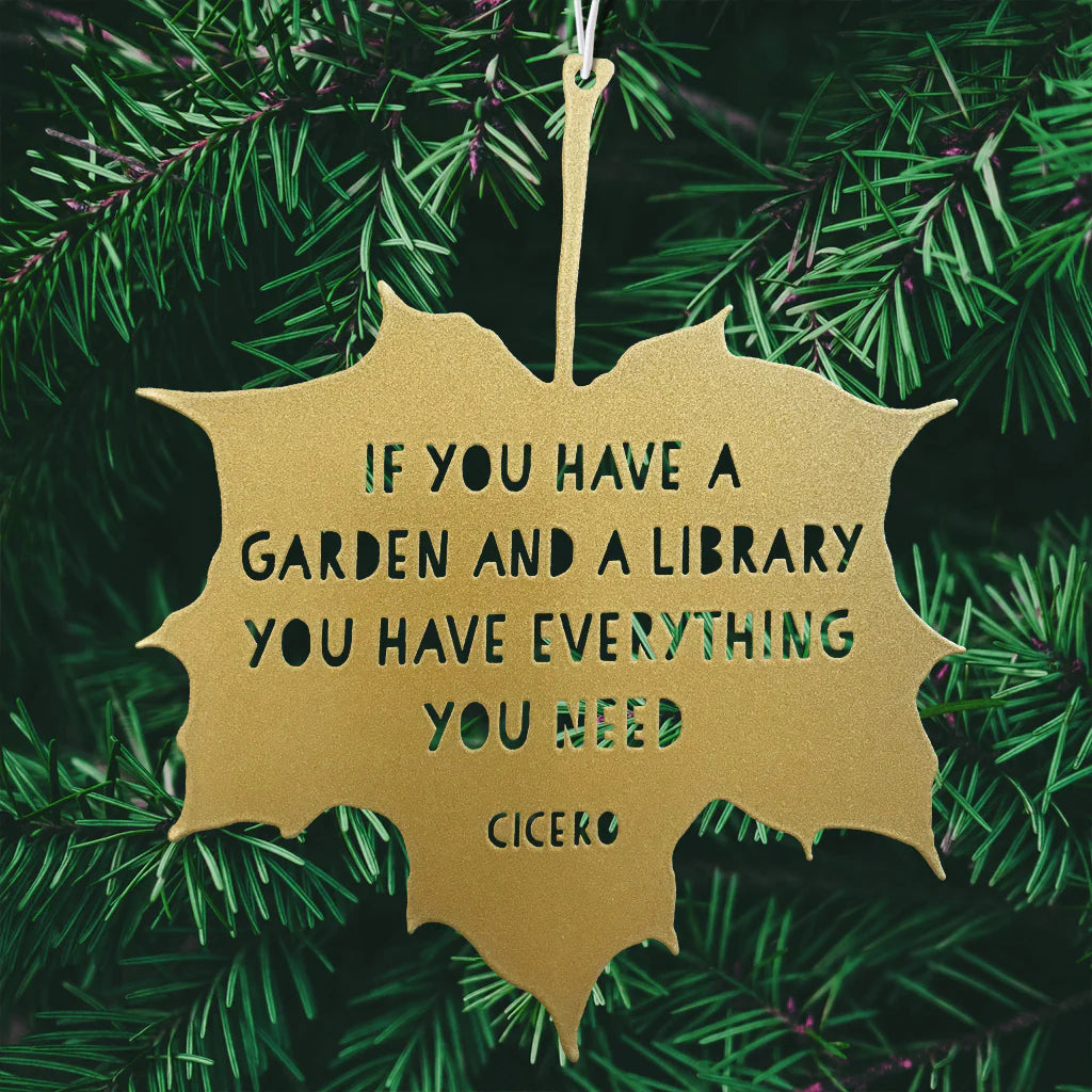 LEAF GARDEN ORNAMENT | IF YOU HAVE A GARDEN & A LIBRARY...-Home Decor-A BLACKBIRD SANG-Coriander