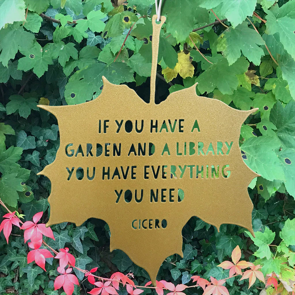 LEAF GARDEN ORNAMENT | IF YOU HAVE A GARDEN & A LIBRARY...-Home Decor-A BLACKBIRD SANG-Coriander