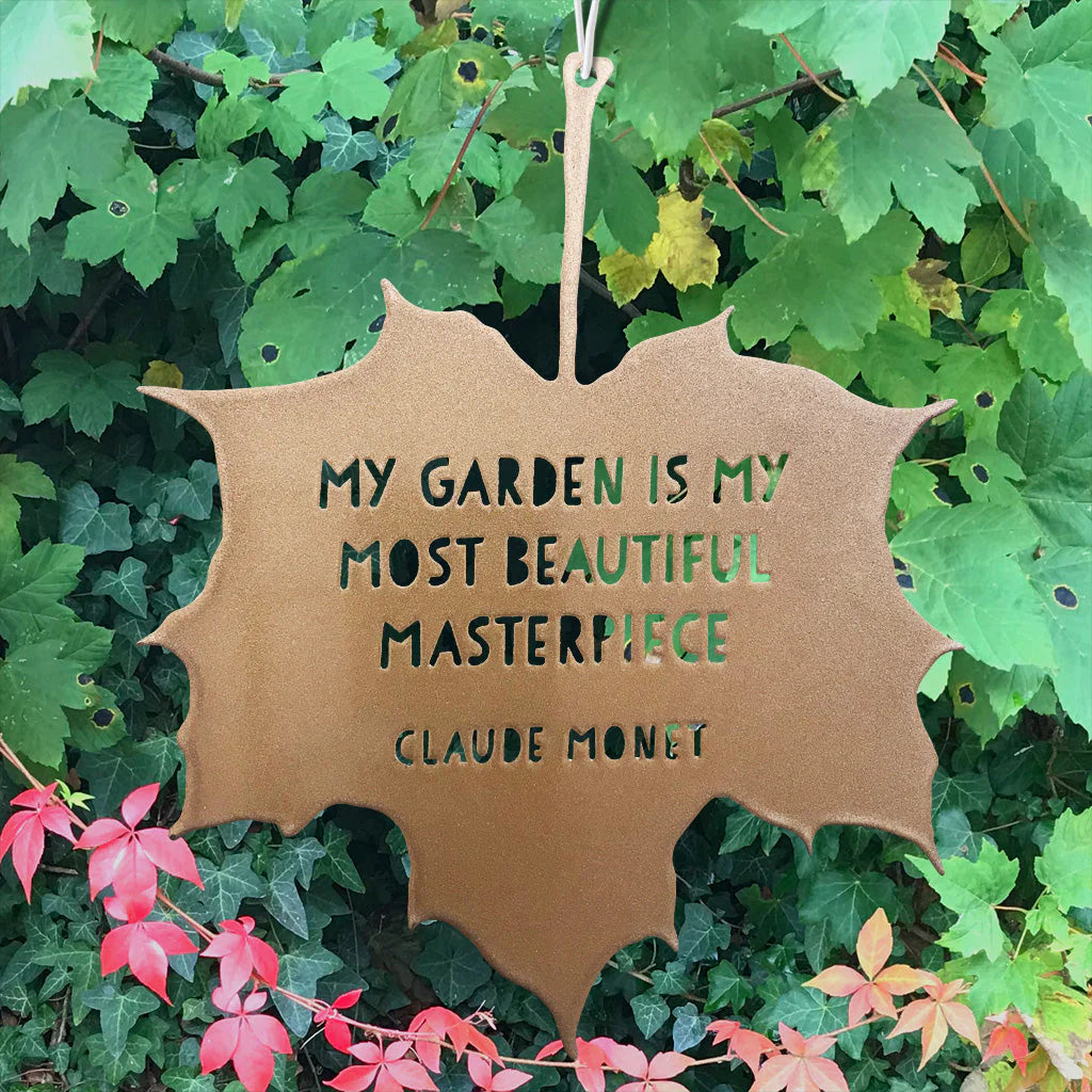 LEAF GARDEN ORNAMENT | MY GARDEN IS MY MOST BEAUTIFUL MASTERPIECE-Home Decor-A BLACKBIRD SANG-Coriander