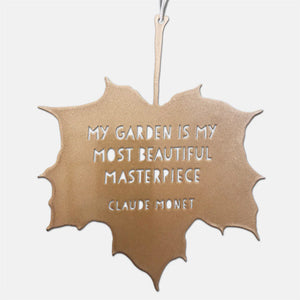 LEAF GARDEN ORNAMENT | MY GARDEN IS MY MOST BEAUTIFUL MASTERPIECE-Home Decor-A BLACKBIRD SANG-Coriander