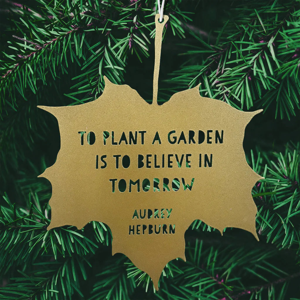 LEAF GARDEN ORNAMENT | TO PLANT A GARDEN IS TO BELIEVE...-Home Decor-A BLACKBIRD SANG-Coriander