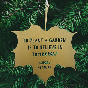 LEAF GARDEN ORNAMENT | TO PLANT A GARDEN IS TO BELIEVE...-Home Decor-A BLACKBIRD SANG-Coriander