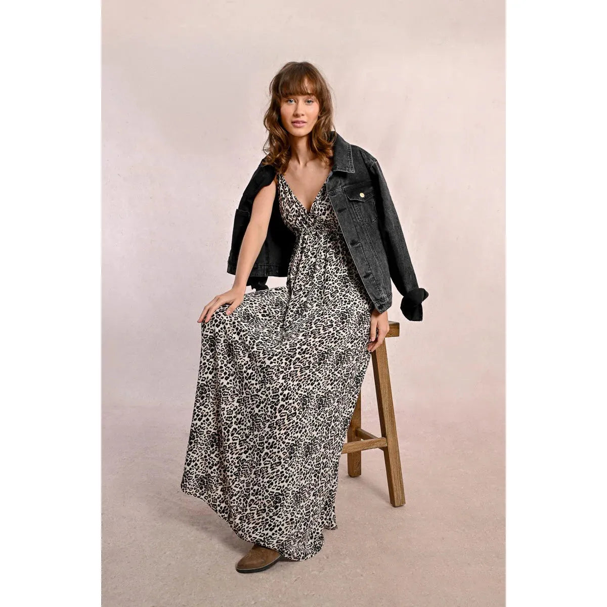LEOPARD PRINT MAXI DRESS-Dress-MOLLY BRACKEN-Coriander