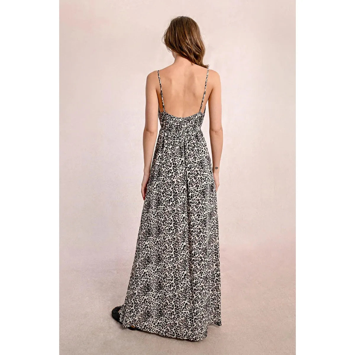 LEOPARD PRINT MAXI DRESS-Dress-MOLLY BRACKEN-Coriander