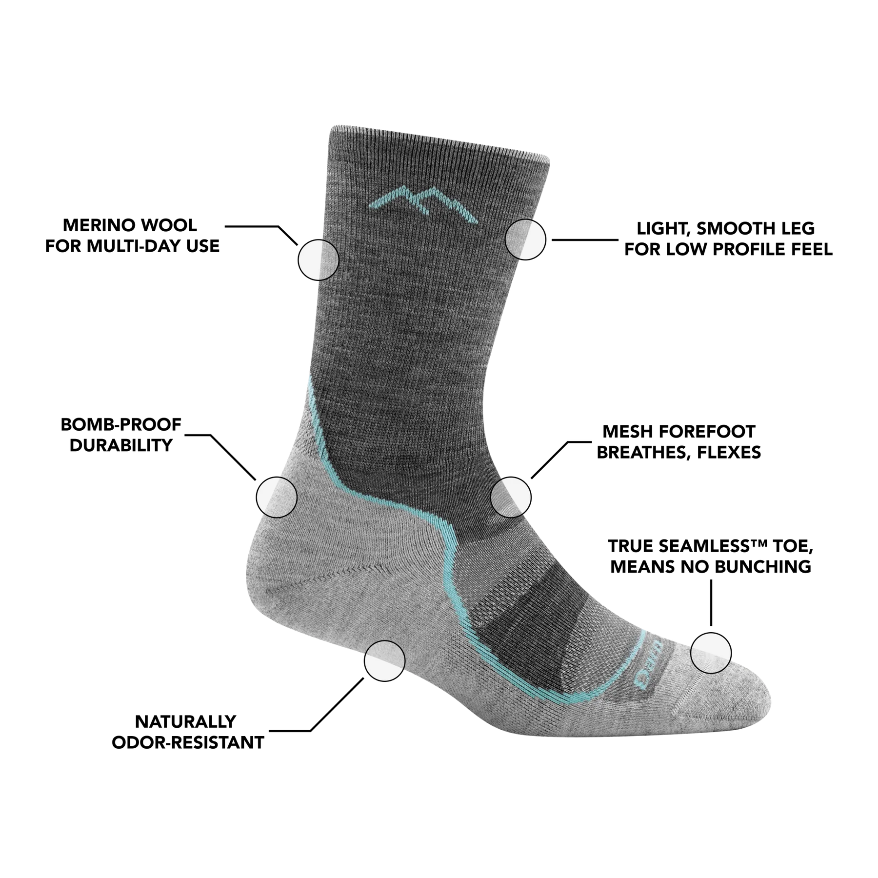 LIGHT HIKER MICRO CREW WOMEN'S SOCKS-Socks & Footwear-DARN TOUGH-Coriander