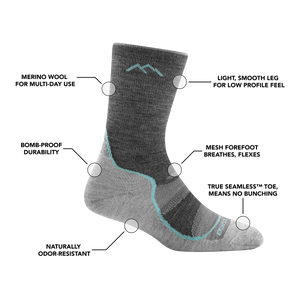 LIGHT HIKER MICRO CREW WOMEN'S SOCKS-Socks & Footwear-DARN TOUGH-Coriander