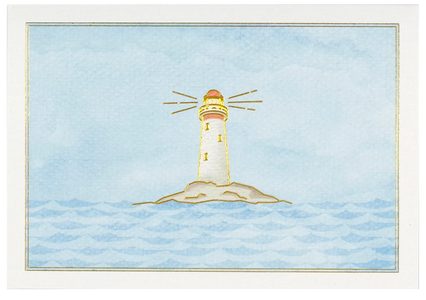 LIGHTHOUSE BOXED NOTECARD SET-Books & Stationery-PETER PAUPER PRESS-Coriander