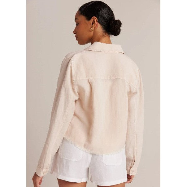 LILY FRAYED HEM LINEN JACKET-Jackets & Sweaters-BELLA DAHL-Coriander