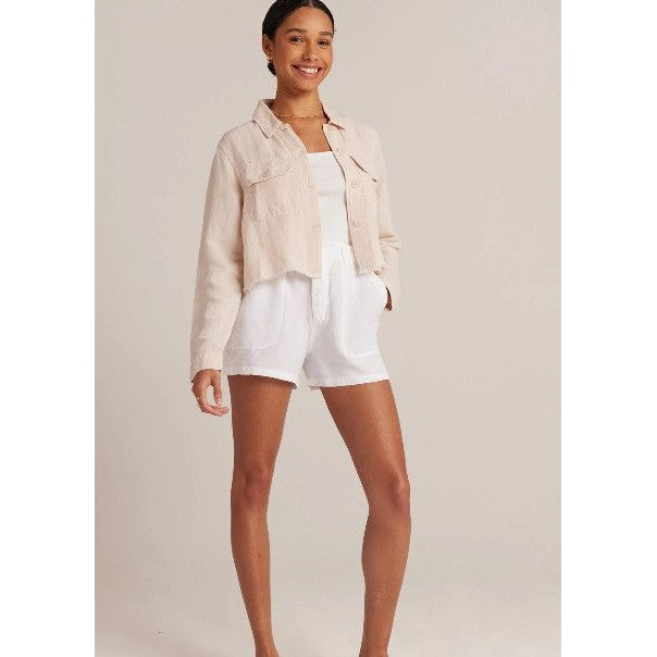 LILY FRAYED HEM LINEN JACKET-Jackets & Sweaters-BELLA DAHL-Coriander