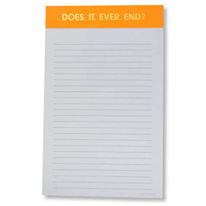 LINED NOTEPAD | DOES IT EVER END?-Books & Stationery-CHEZ GAGNE-Coriander