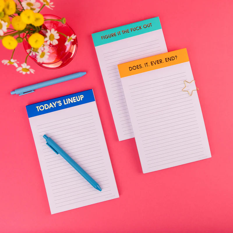 LINED NOTEPAD | DOES IT EVER END?-Books & Stationery-CHEZ GAGNE-Coriander