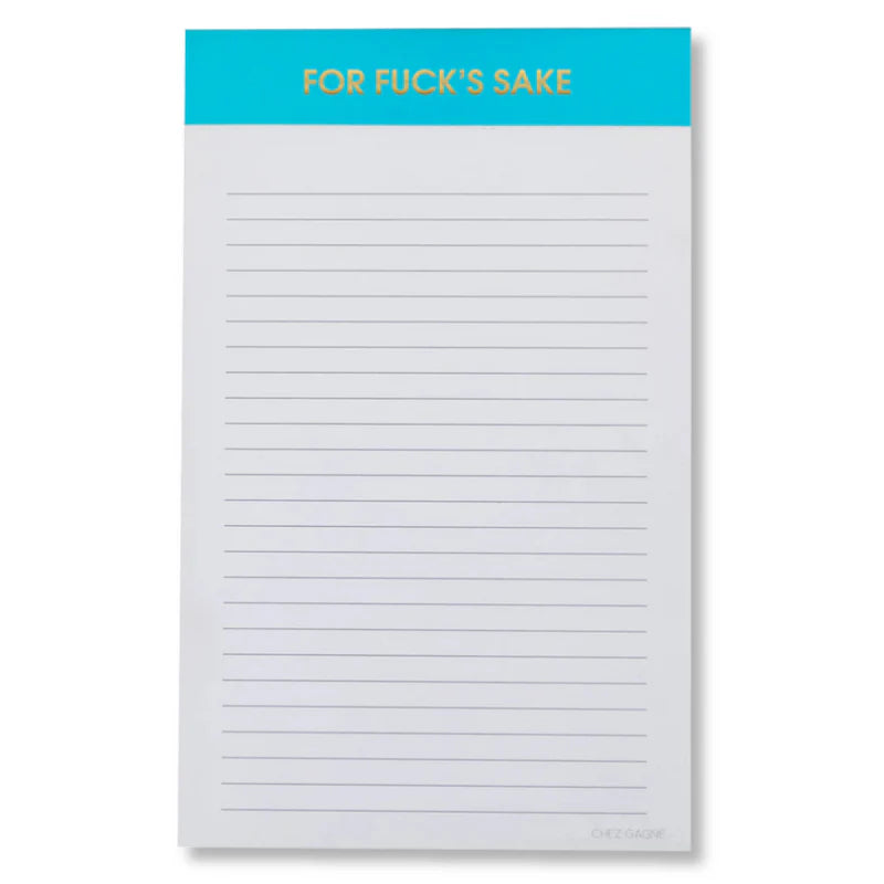 LINED NOTEPAD | FOR F*CK'S SAKE-Books & Stationery-CHEZ GAGNE-Coriander