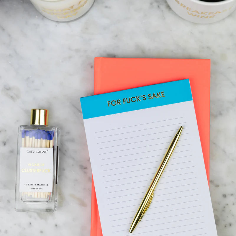LINED NOTEPAD | FOR F*CK'S SAKE-Books & Stationery-CHEZ GAGNE-Coriander