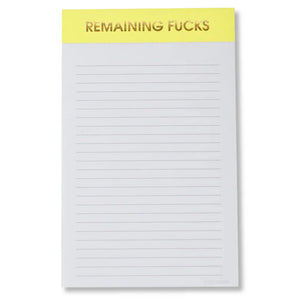 LINED NOTEPAD | REMAINING F*CKS-Books & Stationery-CHEZ GAGNE-Coriander