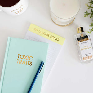 LINED NOTEPAD | REMAINING F*CKS-Books & Stationery-CHEZ GAGNE-Coriander