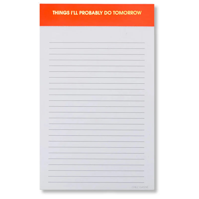 LINED NOTEPAD | THINGS I'LL PROBABLY DO TOMORROW-Books & Stationery-CHEZ GAGNE-Coriander