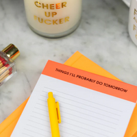 LINED NOTEPAD | THINGS I'LL PROBABLY DO TOMORROW-Books & Stationery-CHEZ GAGNE-Coriander