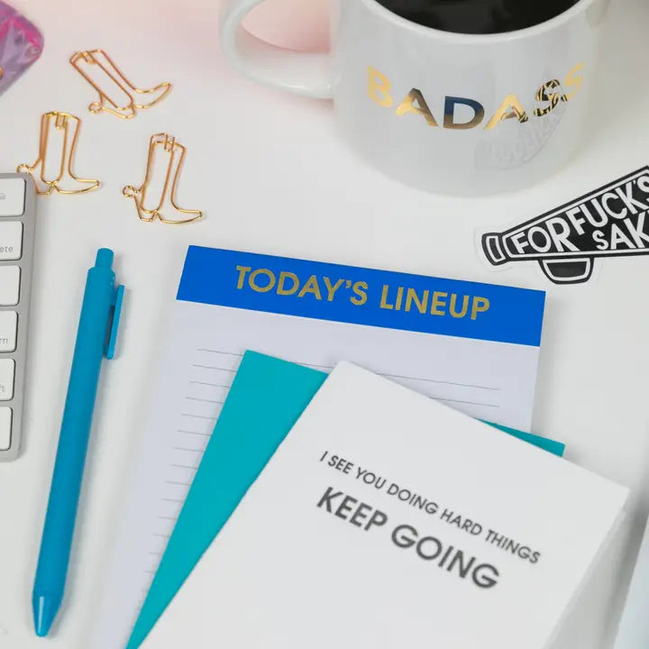 LINED NOTEPAD | TODAY'S LINE UP-Books & Stationery-CHEZ GAGNE-Coriander