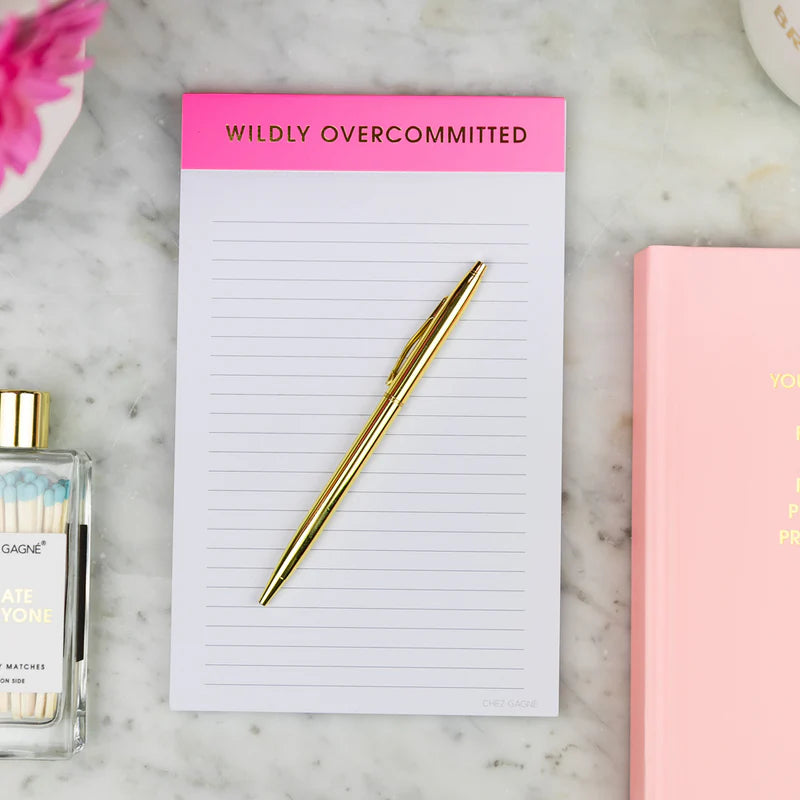 LINED NOTEPAD | WILDLY OVERCOMMITTED-Books & Stationery-CHEZ GAGNE-Coriander