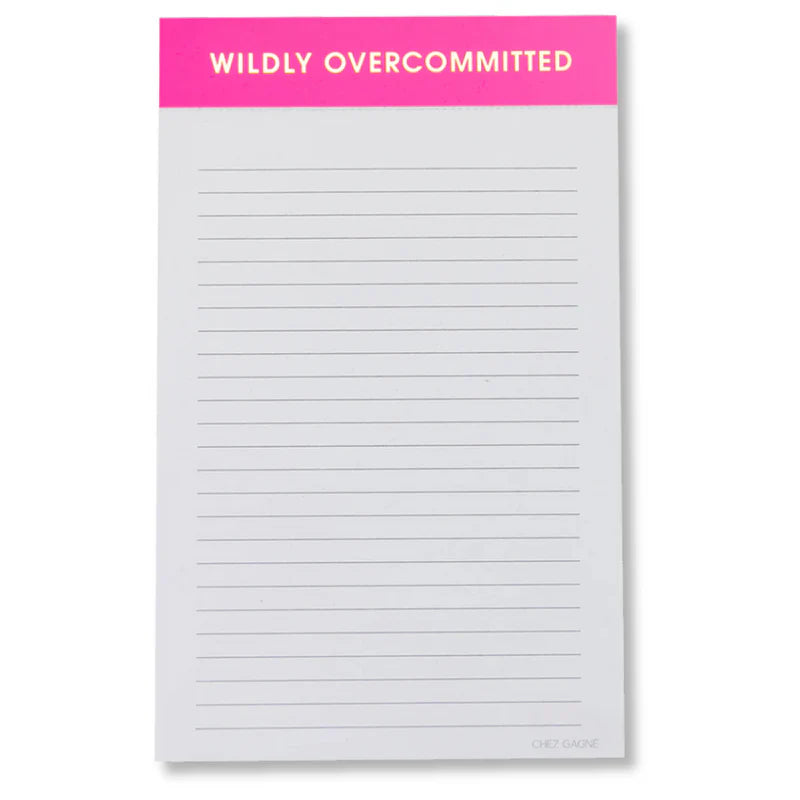 LINED NOTEPAD | WILDLY OVERCOMMITTED-Books & Stationery-CHEZ GAGNE-Coriander