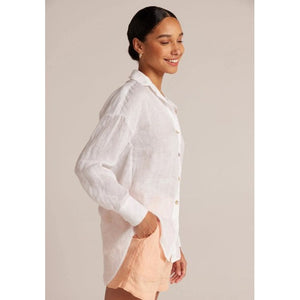 LINEN BOYFRIEND BUTTON DOWN-Tops-BELLA DAHL-SMALL-WHITE-Coriander