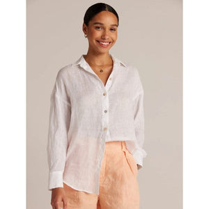 LINEN BOYFRIEND BUTTON DOWN-Tops-BELLA DAHL-Coriander