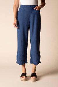 LINEN CAPRI | PLEAT BUTTON-Bottom-HABITAT-Coriander