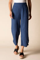 LINEN CAPRI | PLEAT BUTTON-Bottom-HABITAT-SMALL-NAVY-Coriander