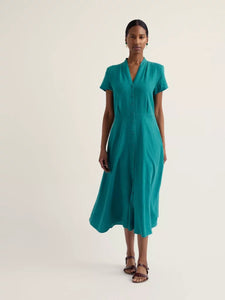 LINEN DRESS | CARVED WOOD: DEEP DIVE-Dress-SEASALT-Coriander