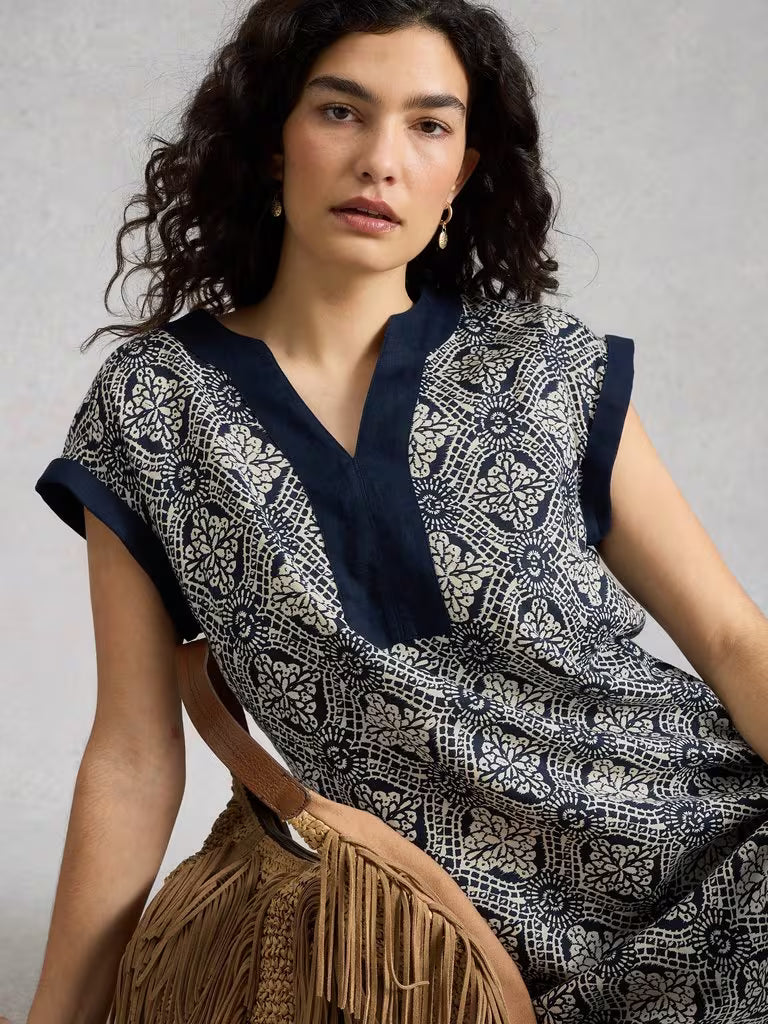LINEN DRESS | JILLY-Dress-WHITE STUFF-Coriander