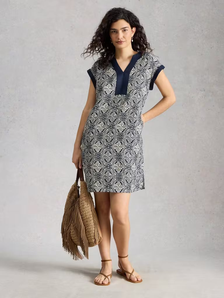 LINEN DRESS | JILLY-Dress-WHITE STUFF-8-NAVY-Coriander