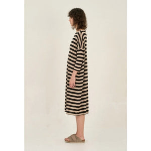 LINEN JERSEY STRIPE DRESS-Dresses-GRADE AND GATHER-Coriander