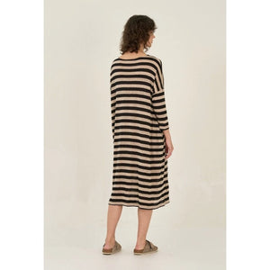 LINEN JERSEY STRIPE DRESS-Dresses-GRADE AND GATHER-Coriander